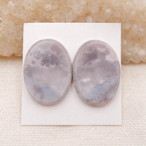 Natural Purple Agate Cabochons Paired 25x18x4mm, 6.5g