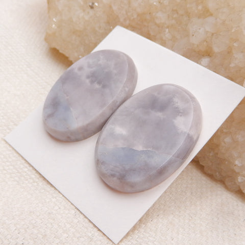 Natural Purple Agate Cabochons Paired 25x18x4mm, 6.5g