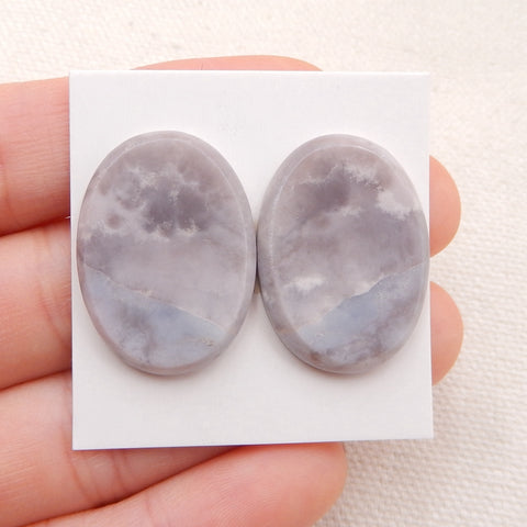 Natural Purple Agate Cabochons Paired 25x18x4mm, 6.5g