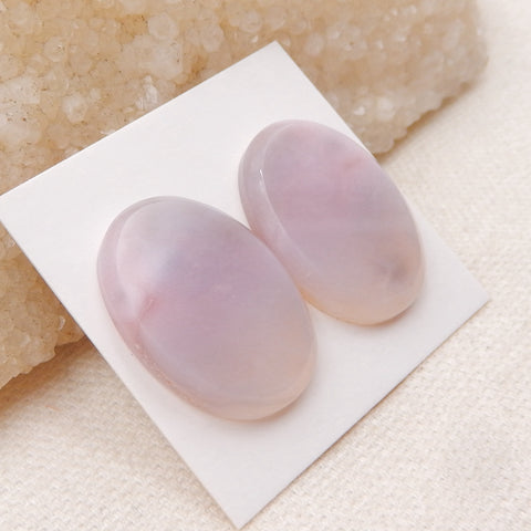 Natural Purple Agate Cabochons Paired 25x18x4mm, 6.7g