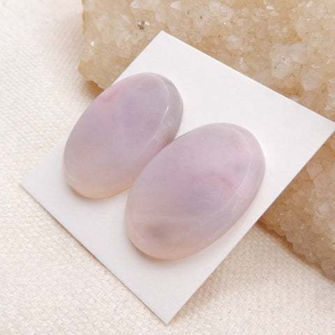 Natural Purple Agate Cabochons Paired 25x18x4mm, 6.7g