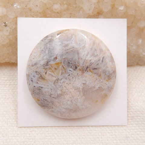 Cabochon rond en agate de bambou multicolore naturel, 32x7 mm, 10,2 g