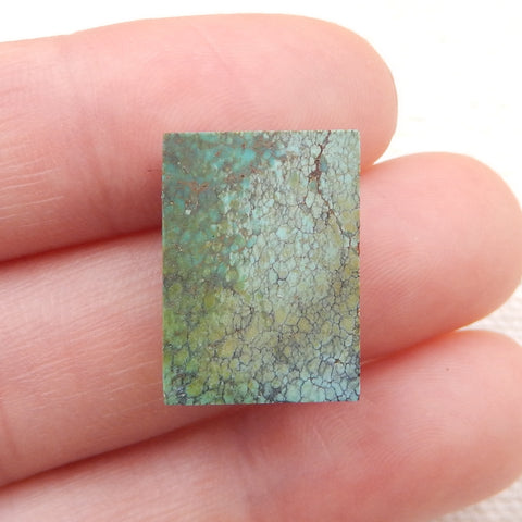 Cabochon Rectangulaire Vert Turquoise Naturel à Dos Plat, 18x13x6mm, 3.2g