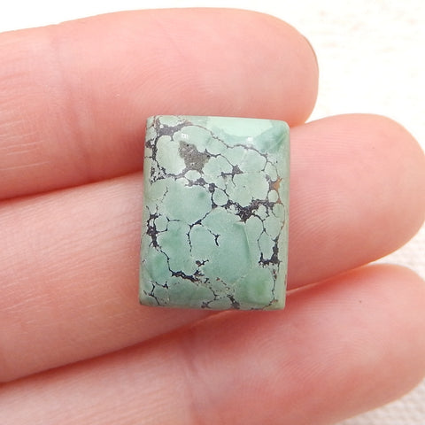 Cabochon Rectangulaire Vert Turquoise Naturel à Dos Plat, 16x12x6mm, 2.3g