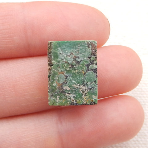 天然长方形绿松石平底凸圆形，16x12x6mm，2.3g