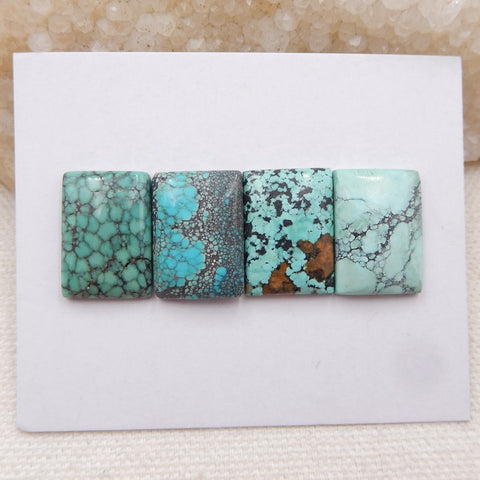 4 PCS Natural Turquoise Cabochons 18x13x3mm, 6.3g