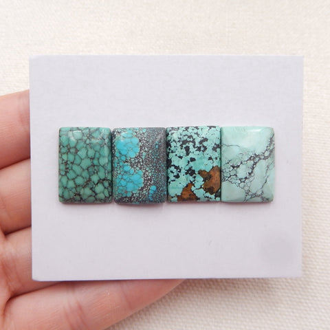 4 PCS Natural Turquoise Cabochons 18x13x3mm, 6.3g