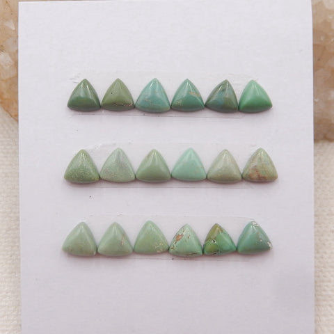 18 PCS Natural Turquoise Cabochons 6x6x3mm, 1.8g