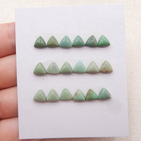 18 PCS Natural Turquoise Cabochons 6x6x3mm, 1.8g