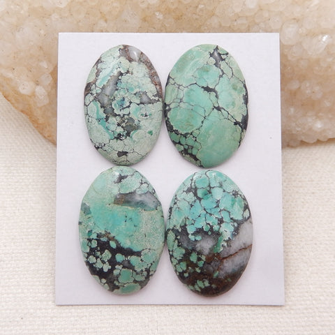 4 PCS Natural Turquoise Cabochons 29x20x5mm, 12.3g