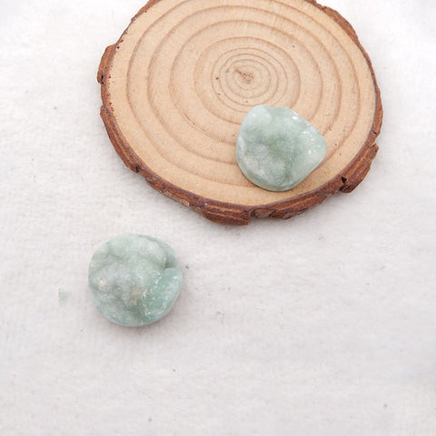 Natural Hemimorphite Cabochons Paired 18x18x9mm, 4.5g