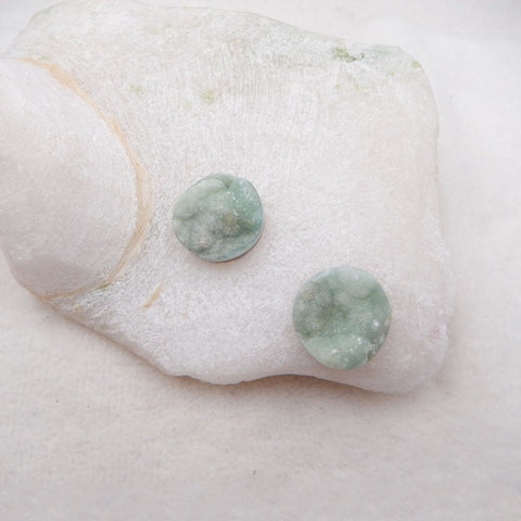 Natural Hemimorphite Cabochons Paired 18x18x9mm, 4.5g