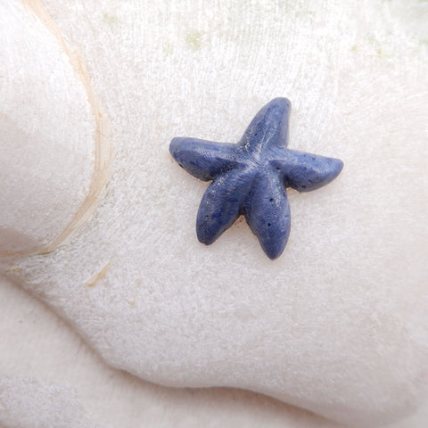 New Blue Coral Carved Seastar Cabochon 25X29X8mm, 3.7g