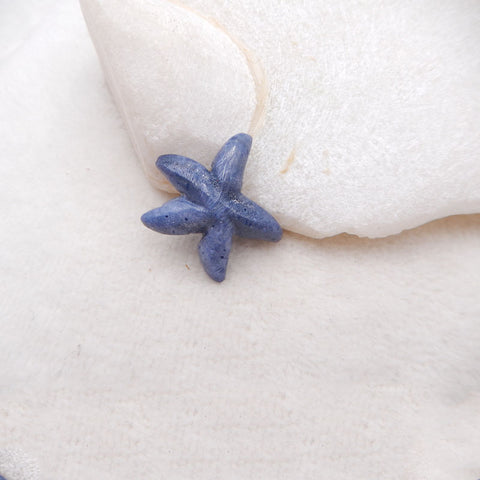 New Blue Coral Carved Seastar Cabochon 25X29X8mm, 3.7g