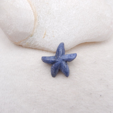 New Blue Coral Carved Seastar Cabochon 25X29X8mm, 3.7g