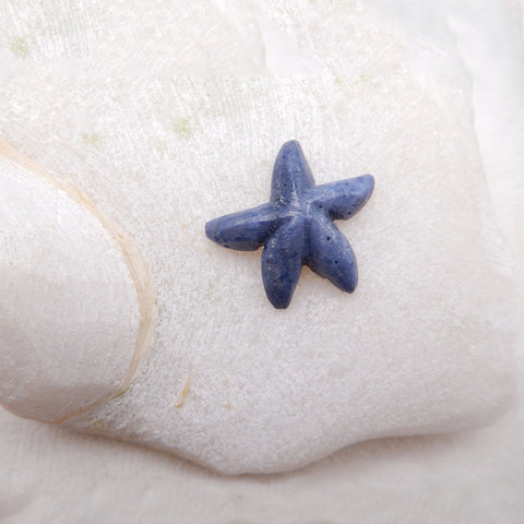 New Blue Coral Carved Seastar Cabochon 25X29X8mm, 3.7g