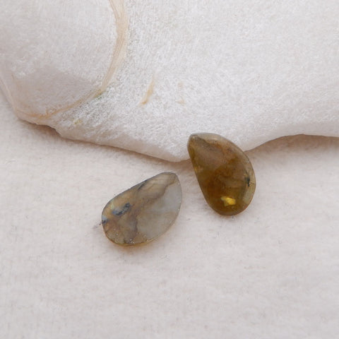 Natural Labradorite Cabochons Paired 20x12x4mm, 2.8g