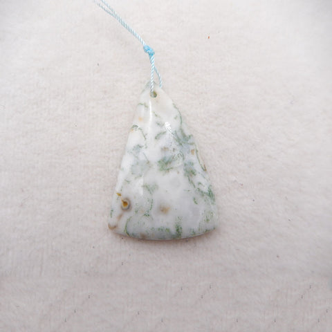 Pendentif en pierres précieuses d'agate mousse naturelle., 44x33x6mm, 10.7g