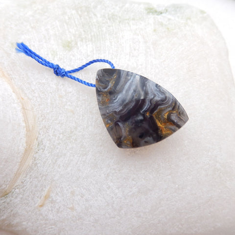 Natural Brazil Agate Pendant Bead  27x18x9mm, 5.5g