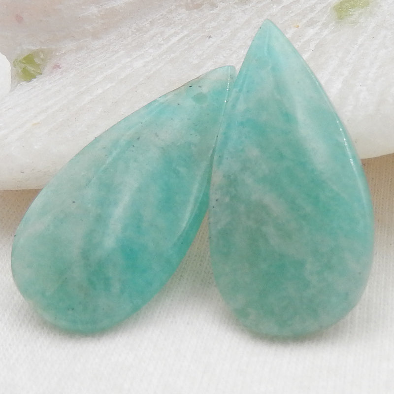 Natural Amazonite Earring Beads 29x15x5mm, 5.5g