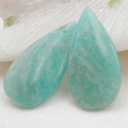 Natural Amazonite Earring Beads 29x15x5mm, 5.5g