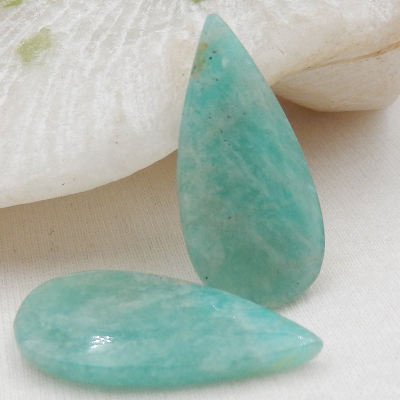 Natural Amazonite Earring Beads 29x15x5mm, 5.5g