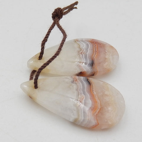 Natural Crazy Lace Agate Earring Beads 32x15x4mm, 5g