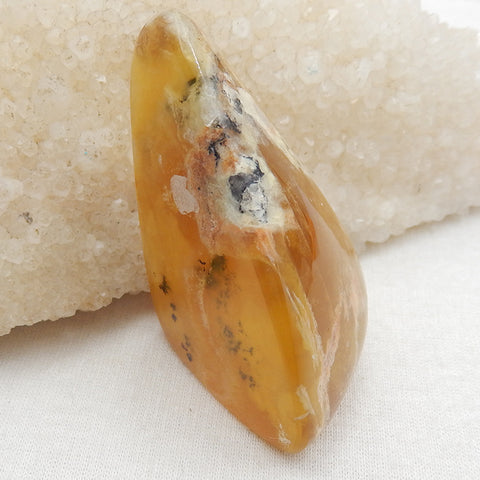 Cabochon de pierres précieuses naturelles US Biggs Picture Jasper, 37x16x5mm, 5.1g