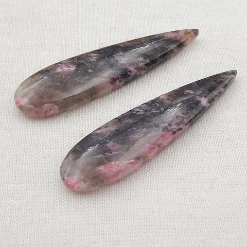 Natural African Rhodochrosite Earring Beads 46x12x5mm, 9.3g