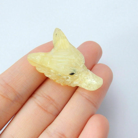 Customizable 35mm Natural Gemstone Carved Wolf Head Pendant