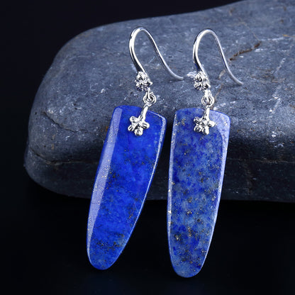 Hot Sale Lapis Lazuli Earrings with 925 sterling silver, 30x10x4mm, 6g - MyGemGarden