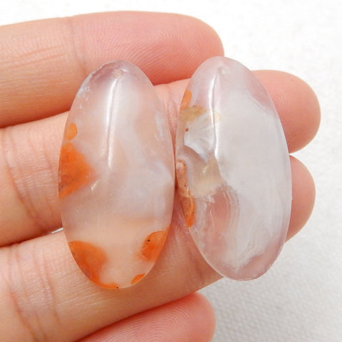 Agate Earrings Stone Pair, stone for earrings making, 30X15X6mm, 8.2g - MyGemGarden