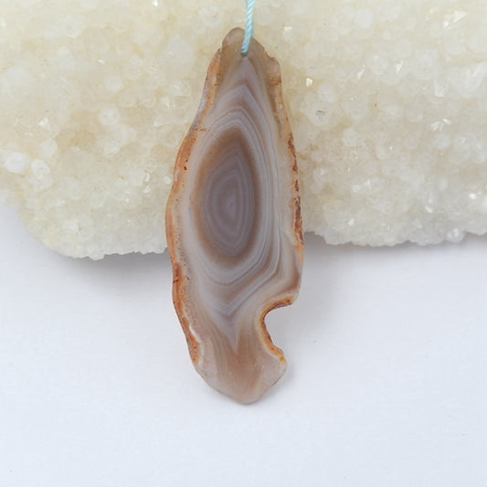 Agate Gemstone Natural Pendant Bead, 58x20x4mm, 9.0g - MyGemGarden