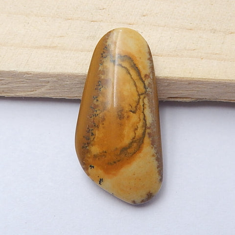 Natural Us Biggs Jasper Gemstone Cabochon, 33x16x5mm, 4.1g - MyGemGarden