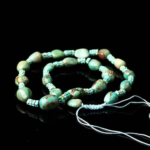 New Fashion Green Turquoise Gemstone Jewelry Loose Beads, 30.6g - MyGemGarden