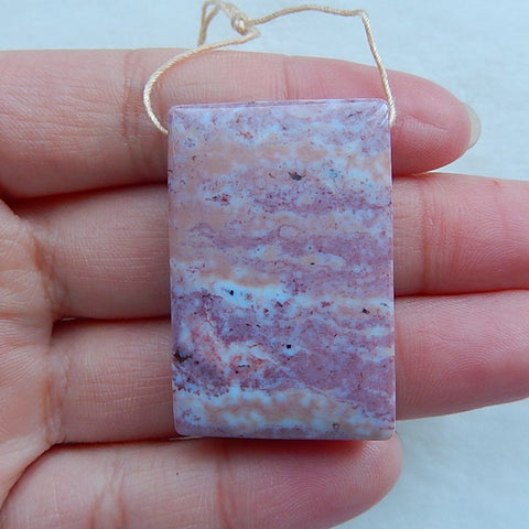 Natural Ocean Jasper Pendant Bead, 37x24x9mm, 17.2g - MyGemGarden