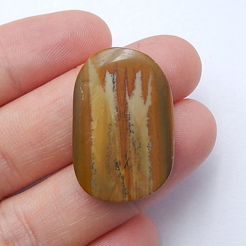 Natural Us Biggs Jasper Gemstone Cabochon, 26x18x6mm, 4.7g - MyGemGarden