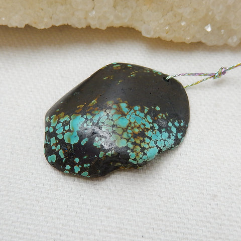 Nugget gemstone Turquoise Pendant, Best Jewelry Handmade DIY Jewelry Making, 36x25x7mm, 7.8g - MyGemGarden