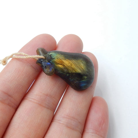 Natural Labradorite Pendant Bead, 30x19x7mm, 6.0g - MyGemGarden