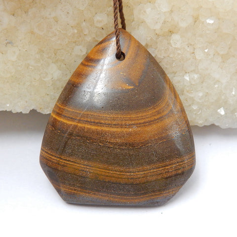 Nouveau, perle pendentif en pierre gemme percée d'opale Boulder naturelle, 37x33x7mm, 9.7g