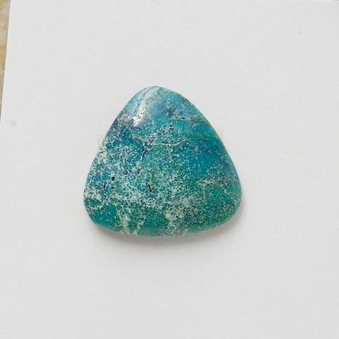 Natural Turquoise Triangle Flatback Gemstone Cabochon, 16x16x3mm, 6ct - MyGemGarden