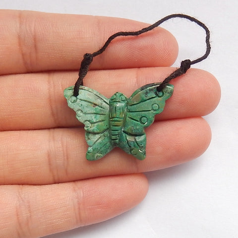 New Arrival Turquoise Carved butterfly Pendant Bead, 28x20x4mm, 2.3g - MyGemGarden