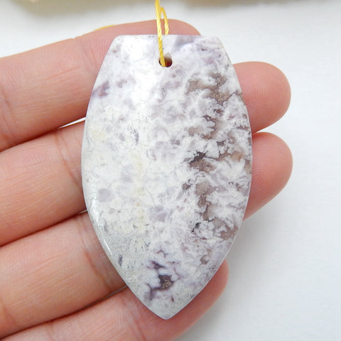 Natural Jasper Gemstone Pendant Bead, 50x30x5mm, 12.2g - MyGemGarden