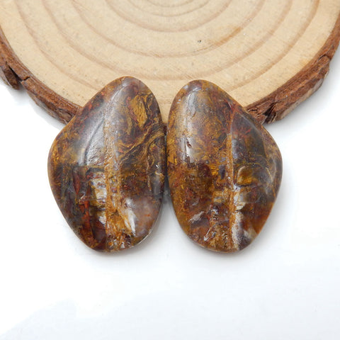 Natural Pieterisite Gemstone Cabochon Pair, 27x18x5mm, 6.7g - MyGemGarden