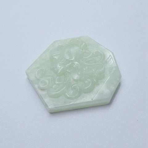 Handmade Nephrite Jade Carved woman Gemstone Cabochon, 52x51x9mm, 36.6g - MyGemGarden