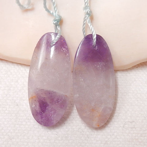 Amethyst Oval Earrings Stone Pair, stone for earrings making, 28x13x4mm, 5.3g - MyGemGarden