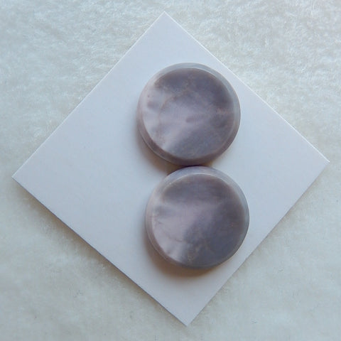 Accept Design Custome Round Purple Agate Cabochon Pair 18x4mm,4.1g - MyGemGarden