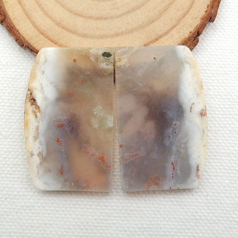 Nugget Agate Earrings Stone Pair, stone for earrings making, 36x23x3mm, 12.1g - MyGemGarden