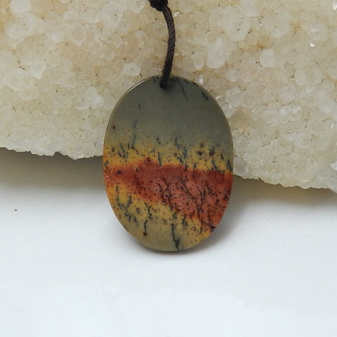 New design Multi-Color Picasso jasper Carved 3 women Oval Gemstone Pendant Bead, 27x20x3mm, 2.7g - MyGemGarden