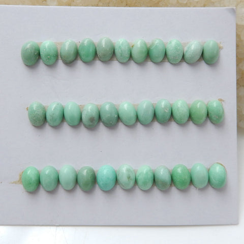 33 PCS Natural Variscite Oval Flatback Gemstone Cabochons, 6x4.5x3mm, 3.4g - MyGemGarden